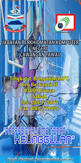 Coat of arms of sabah flag of sabah pusat pentadbiran negeri sabah federated state states and federal territories of malaysia, others, blue, text, logo png. Updates From Jabatan Perkhidmatan Komputer Negeri Cawangan Tawau Facebook