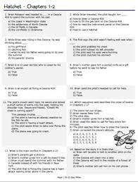 Hatchet Abridged Novel Study Vocabulary Comprehension Quizzes Writing