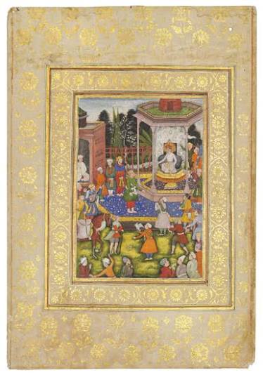 THE EMPEROR AKBAR AND HIS MASTER MASON, MUGHAL, NORTH INDIA, CIRCA...