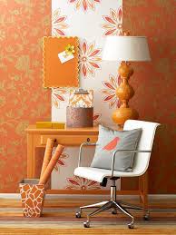 Creative Uses Of Wallpaper In Any Room Home Wallpaper Orange Wallpaper Home Decor