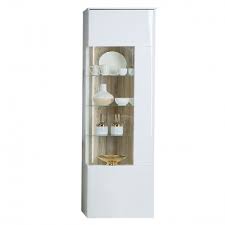 Modern media wall, as it was built. Forte Stilvolle Vitrine In Weiss Hochglanz Picea Kiefer Mit Beleuchtung