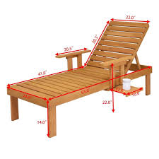 Patio Lounger Chaise Sun Outdoor Furniture Garden Side Tray Deck Chair Modern Wood Beach Lounge Lounge Chair Outdoor Beach Lounge Chair Used Outdoor Furniture