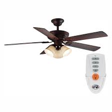 Wifi rf wireless app remote control switch ceiling fan lamp light timing kit. Hampton Bay Campbell 52 In Led Indoor Mediterranean Bronze Ceiling Fan With Light Kit And Remote Control 41350 The Home Depot