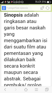 Sinopsis berasal dari kata synopical yang artinya ringkas. Apa Itu Sinopsis Dan Berikan Contohnya Dengan Jelas Brainly Co Id
