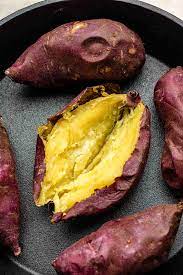 They are a bit drier and less sweet than the deeply orange vegetable you may also know as a yam or sweet potato. Baked Japanese Sweet Potatoes Authentic Yaki Imo Okonomi Kitchen