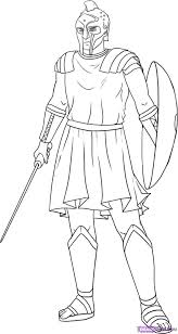 How To Draw A Gladiator Step By Step Figures People Free Online Drawing Tutorial Added By Dawn December 27 Soldier Drawing Roman Drawings Warrior Drawing