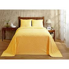 Remember the fuzzy bedspreads your grandparents proudly displayed on their beds? Better Trends Natick Collection In Wavy Channel Stripes Design Yellow King 100 Cotton Tufted Chenille Bedspread Ss Bsnakiye The Home Depot