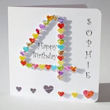 Homemade Birthday Card For 4 Year Old Boy 4e Verjaardagskaart Aangepaste Gepersonaliseerd Leeftijd 4 Card Kleurrijke 4e Verjaardag Kaart Happy Birthday Handgemaakte Zoon Dochter Jongen Meisj Oude Verjaardagskaarten Zelfgemaakte Verjaardagskaarten Verjaardagskaart