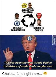 The two london clubs have produced some absolute barnstormers down the years, which always result in high drama, plenty of. Bb 09 Aubameyang To Arsenal Arsenal Mels Fansfo Ok Batshuay To Dortmund Giroud To Chelsea Thishas Been The Worst Trade Deal In The History Of Trade Deals Maybe Ever Chelsea Fans Right