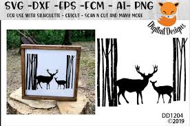 Suitable for logo, emblem, pattern, typography etc. Forest Deer Silhouette Svg For Silhouette Cricut 199856 Cut Files Design Bundles