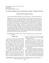Complications requiring drug treatments other than those allowed for grade i complications; Pdf Key Factors Contributing To Growth Of Construction Companies A Malaysian Experience Abu Hassan Abu Bakar Academia Edu