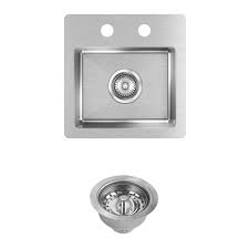 Elkay Crosstown Drop In Undermount Stainless Steel 15 In 2 Hole Single Bowl Bar Sink With Drain Vbthd180 Bar Sink Sink Stainless Steel