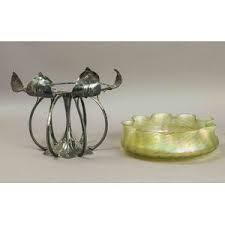 Loetz Art Nouveau Art Glass Center Piece Witherell S Auction House Art Nouveau Glass Art Glass Center
