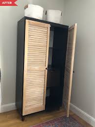 Before And After A 120 Project Gives Old Ikea Kallax Shelves A Farmhouse Spin In 2020 Kallax Ikea Ikea Kallax Shelf Cube Shelves