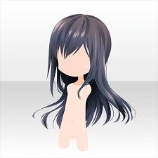 ヘアスタイル 陶酔レディロングヘアブラック アニメの毛 キャラクターデザイン 髪型 女