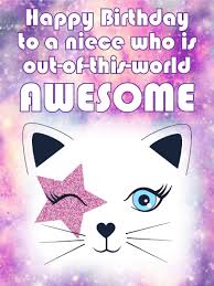 Happy Birthday Wishes For A Special Niece Space Cat Happy Birthday Card For Niece Birthday Greeting Cards By Davia Niece Birthday Wishes Happy Birthday Niece Birthday Wishes For Kids