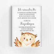 Wunsche Dir Regenbogen Eule Spruch Bild Kinderzimmer Poster Wandbild Dekoration Ebay Eulen Spruche Bilder Kinderzimmer Eulen Kinderzimmer