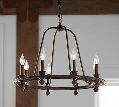 Pottery barn spencer faceted indoor/outdoor bronze lantern pendant chandelier. Ornate Iron Ring Chandelier Pottery Barn