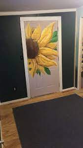 How to make galaxy painted rocks color made happy. Sunflower Painted On Inside Door Remodeled Sun Porch By Candace Painted Bedroom Doors Sunflower Room Sunflower Wall Art