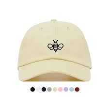 Bee Embroidered Dad Cap Unstructured Low Profile Baseball Hat Adjustable Strap Back One Size Multiple Colors Baseball Hats Dad Hats Hats