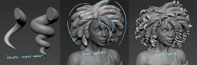 Stylized Curly Hair Zbrush Google Search Curly Google Hair Search Stylized Zbrush In 2020 Zbrush Hair Curly Hair Tutorial Curly Hair Styles