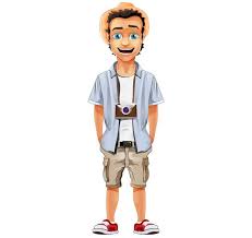 Male Vector Character With Hat And Camera Vector Characters Camera Cartoon Man Clipart Vector Character
