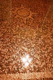 Penny Coated Floor Adds Flash To Georgia Home Penny Floor Concrete Decor Flooring