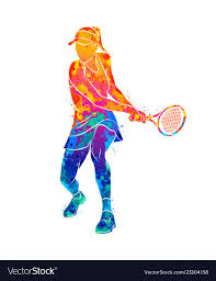 Abstract Tennis Player With A Racket From Splash Vector Image Tennis Art Tennis Wallpaper Tennis Art Painting