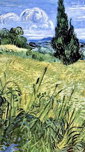 Peasant woman against a background of wheat is an 1890 painting by vincent van gogh. Vincent Van Gogh Green Wheat Field With Cypresses ç³¸æ‰ Saint Remy 1889 Detail Vincentvangogh Artist Van Gogh Van Gogh Paintings Van Gogh