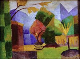 August Macke Garten Am Thuner See Art Print Canvas On Stretcher Glass Print August Macke Macke Art
