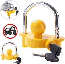 What size receiver does your vehicle have? Amazon Com Tevlaphee Universal Trailer Ball Tow Hitch Lock Adjustable Heavy Duty Steel Fit For Towing Caravan Trailer Security With 2 Keys Yellow Automotive