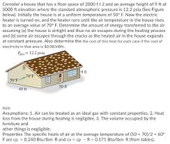 Check spelling or type a new query. Solved Consider A House That Has A Floor Space Of 2000 Ft Chegg Com