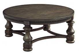 National public seating, lifetime, cosco, linon Ashley Larrenton T8908 46 Round Cocktail Table With Large Baluster Legs Egganddart Molding Di Round Cocktail Tables Coffee Table Store Traditional Coffee Table