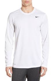 Nike Legend 2 0 Long Sleeve Dri Fit Training T Shirt In White Black Black Modesens
