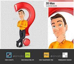 3d Man Leaning Back Against Question Mark This Or That Questions Question Mark 3d Man