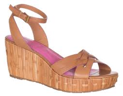 Kate Spade Womens Brown Leather Straw Wedge Sandals Shoes