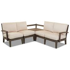 Sectional measures 119 inches from left arm to corner and 95 inches from corner to right arm. Klaussner Outdoor Sierra 3 Piece Outdoor Sectional Sofa W Corner Table Rooms For Less Outdoor Sectional Sofa Groups