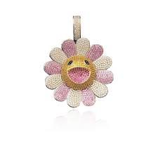 Custom Murakami Flower Fidget Spinner Pendant With Matching Chain Murakami Flower Spinner Pendant Murakami