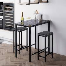 Made this set as a trial for some work. Buy Homury 3 Piece Pub Bar Table Set For 2 Faux Marble Tavern Set Breakfast Nook Dining Table Set With 2 Faux Leather Backless Stools 35 4 W X 19 7 D X 37 4 H Online In Indonesia B089pzm4gh