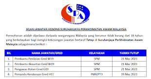 6 julai 2020 lokasi : Permohonan Jawatan Kosong Di Suruhanjaya Perkhidmatan Awam Malaysia Kelayakan Pmr Spm
