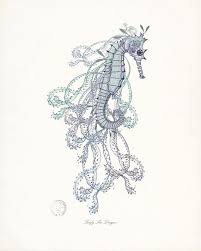 Leafy Sea Dragon Coastal Sea Life Giclee Art Print No 2 8x10 Leafy Sea Dragon Sea Dragon Seahorse Tattoo Baba yaga on my right thigh by ola krupnik @ pathogen tattoo in danzig, poland. pinterest