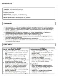 The role includes diverse responsibilities and decision making tasks to help the department in its functions. Marketing Director Job Description