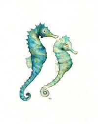 Wall Art Beach Art Seahorse Painting Seahorse Love Etsy Art Watercolor Print Beach Art