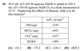 How Do You Calculate The Heat Of A Reaction Given A Table Of