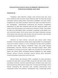 Persepsi ibu bapa, hukuman merotan, kesalahan disiplin pelajar. Peranan Ibu Bapa Perlu Diperluaskan Sebagai Rakan Kongsi Untuk Meningkatkan Keberhasilan Anak