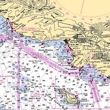 California Los Angeles Nautical Chart Decor