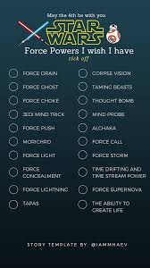 Star Wars Force Power I Wish I Have Instagram Story Template Instagram Story Questions Instagram Story Template Story Template