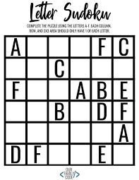 More difficult puzzles will have fewer squares filled in. Letter Sudoku Puzzle Logical Reasoning For Kids Our Family Code