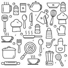 Hand Drawn Kitchen Tools Doodle Set Of Cooking Utensils Vector Illustration With Cute Line Design Food Kitchen Utensil Png And Vector With Transparent Backgr In 2020 How To Draw Hands Doodle