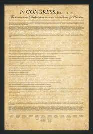 A declaration of the independence of cyberspace poster. U S Declaration Of Independence Poster Legible On Parchment